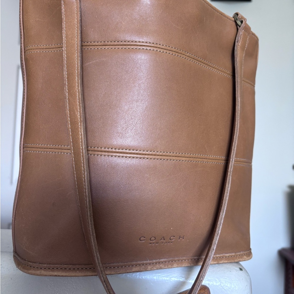 Vintage Coach Brown Leather Tote Bag